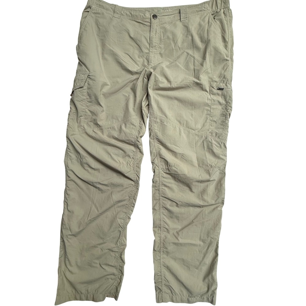 Columbia Omni Shade Cargo Hiking Pants‎ Men's 42W 34L Beige UPF Outdoor Fishing